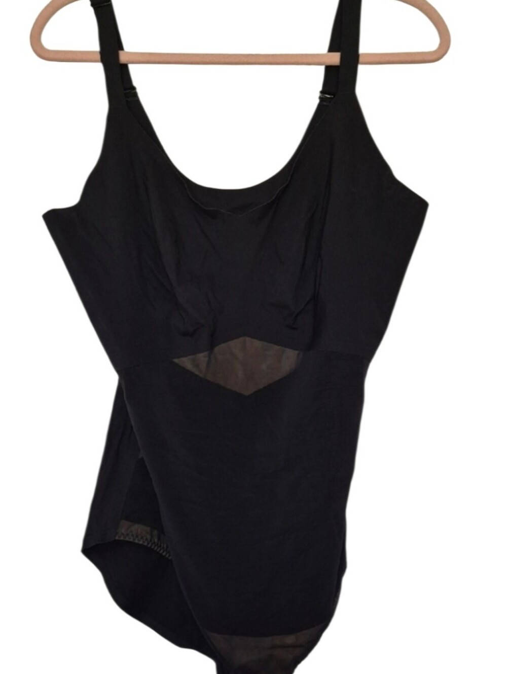 Honeylove 2X Black Sculpting Shapewear Bodysuit Adjustable Straps Mesh Panels
